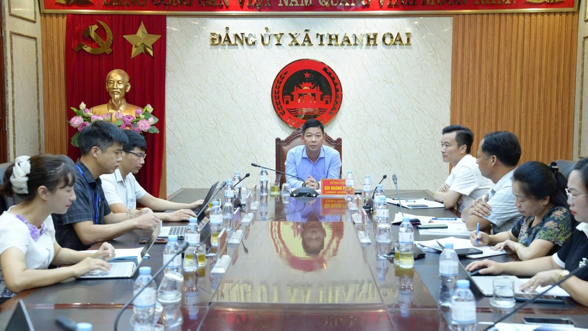 ĐẢNG ỦY XÃ THANH OAI HỌP TIỂU BAN VĂN KIỆN CHUẨN BỊ ĐẠI HỘI ĐẠI BIỂU ĐẢNG BỘ XÃ LẦN THỨ I, NHIỆM KỲ 2025 - 2030