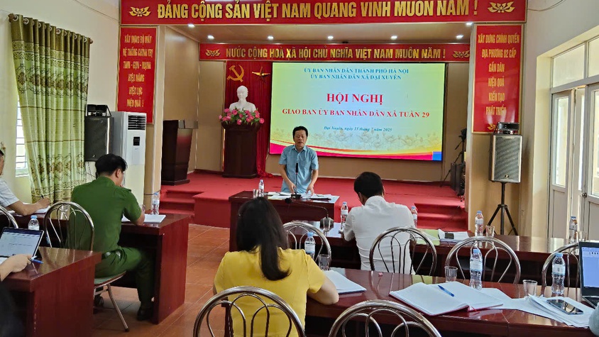 UBND xã tổ chức hội nghị triển khai nhiệm vụ công tác tuần 29, rà soát các nội dung, công việc báo cáo BCH và xin ý kiến BTV Đảng ủy.