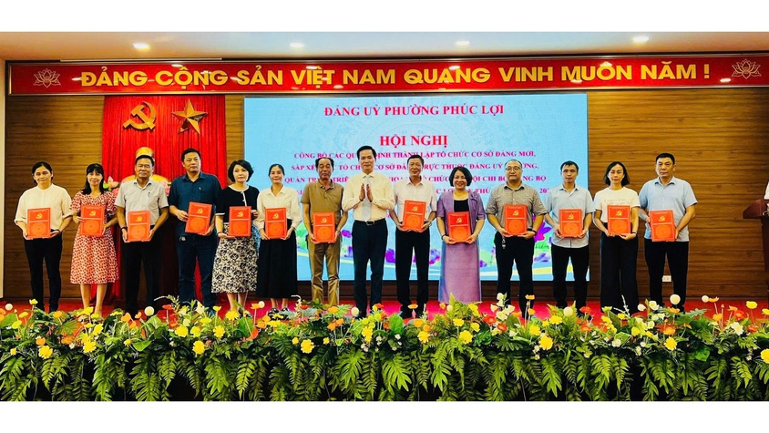 Công bố quyết định thành lập tổ chức cơ sở đảng trực thuộc Đảng uỷ phường Phúc Lợi 
