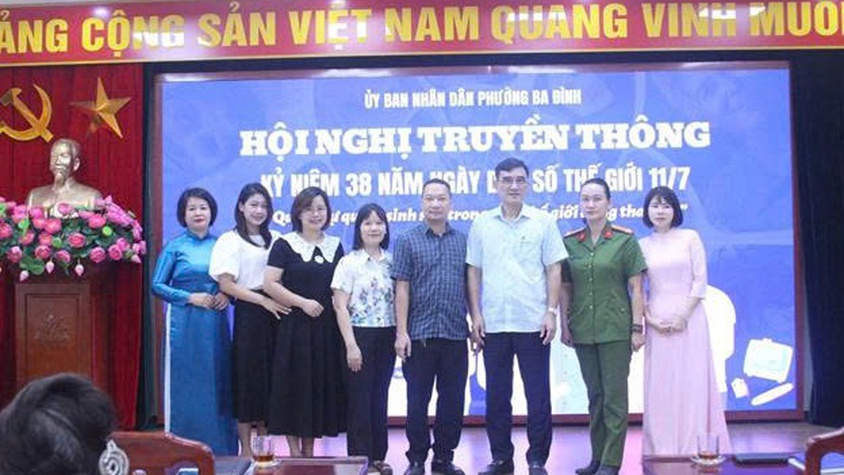 PHƯỜNG BA ĐÌNH TỔ CHỨC HỘI NGHỊ TRUYỀN THÔNG HƯỞNG ỨNG 38 NĂM NGÀY DÂN SỐ THẾ GIỚI 11/7