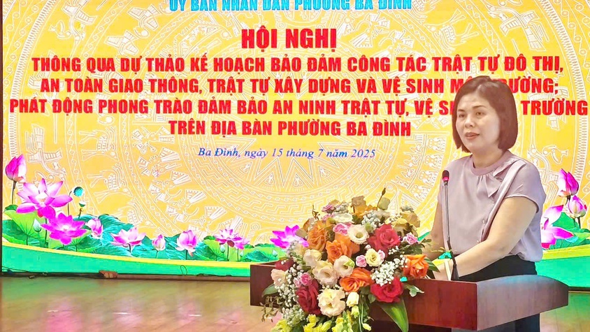 PHƯỜNG BA ĐÌNH TỔ CHỨC HỘI NGHỊ TRIỂN KHAI KẾ HOẠCH BẢO ĐẢM TRẬT TỰ ĐÔ THỊ, AN TOÀN GIAO THÔNG, TRẬT TỰ XÂY DỰNG VÀ VỆ SINH MÔI TRƯỜNG NĂM 2025