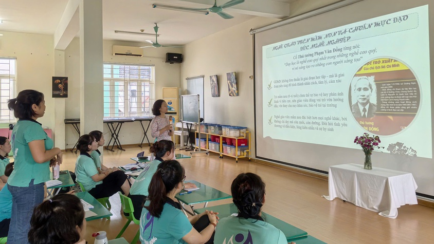 TRƯỜNG MẦM NON VĨNH HƯNG TỔ CHỨC BỒI DƯỠNG CHUYÊN MÔN HÈ NĂM 2025 VỚI CHỦ ĐỀ: ĐẠO ĐỨC NHÀ GIÁO – PHÒNG CHỐNG BẠO LỰC HỌC ĐƯỜNG