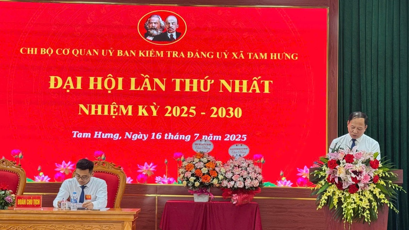 Đại hội Chi bộ Cơ quan UBKT Đảng ủy xã Tam Hưng lần thứ I: Đoàn kết – Kỷ cương – Trí tuệ – Đột phá – Phát triển