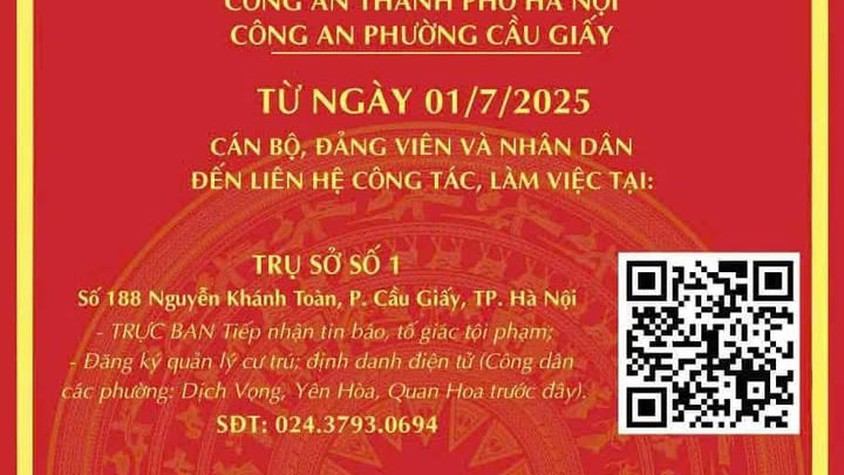 Thông báo của Công an phường Cầu Giấy