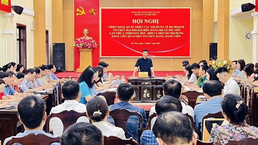 ĐẢNG UỶ XÃ SÓC SƠN TRIỂN KHAI KẾ HOẠCH TỔ CHỨC ĐẠI HỘI ĐẠI BIỂU ĐẢNG BỘ XÃ LẦN THỨ I, NHIỆM KỲ 2025 - 2030