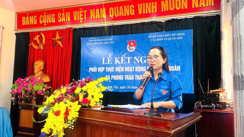 LỄ KẾT NGHĨA GIỮA ĐOÀN THANH NIÊN PHƯỜNG SƠN TÂY VÀ ĐOÀN CÁC ĐƠN VỊ QUÂN ĐỘI - GẮN BÓ, CHIA SẺ, CÙNG PHÁT TRIỂN