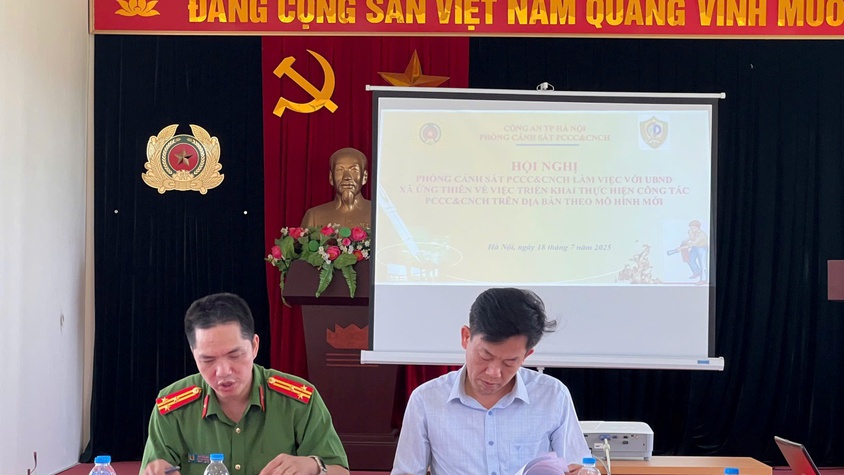 Phối hợp triển khai thực hiện công tác PCCC và CNCH trên địa bàn xã Ứng Thiên.