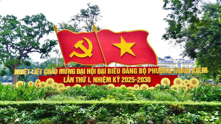 Đường phố tưng bừng cờ hoa chào mừng Đại hội Đại biểu phường Hoàn Kiếm lần thứ I, nhiệm kỳ 2025 - 203