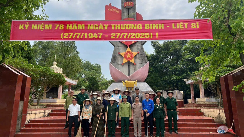 MTTQ, CÁC ĐOÀN THỂ  VÀ NHÂN DÂN XÃ SÓC SƠN RA QUÂN LÀM ĐẸP NGHĨA TRANG LIỆT SĨ