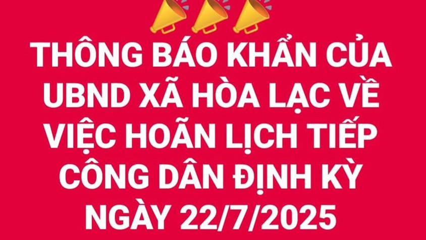 ỦY BAN NHÂN DÂN XÃ HÒA LẠC TRÂN TRỌNG THÔNG BÁO!