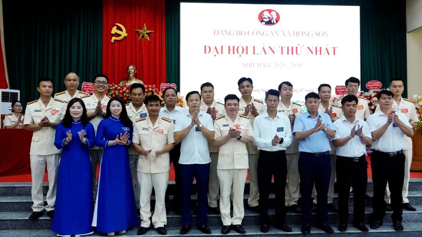 Đại hội Đảng bộ Công an xã Hồng Sơn lần thứ I, nhiệm kỳ 2025-2030: Quyết tâm đáp ứng yêu cầu trong tình hình mới