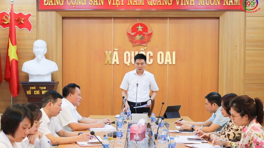 UBND xã Quốc Oai tổ chức Hội nghị giao ban các Quỹ tín dụng nhân dân, sơ kết công tác 6 tháng đầu năm và triển khai nhiệm vụ 6 tháng cuối năm 2025