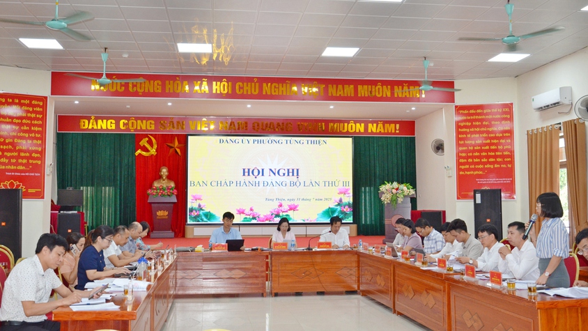 Hội nghị lần thứ ba Ban Chấp hành Đảng bộ phường Tùng Thiện khóa I, nhiệm kỳ 2025 - 2030