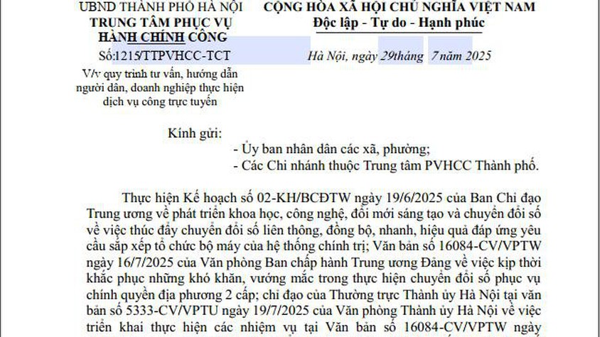 Quy trình tư vấn, hướng dẫn cá nhân, tổ chức thực hiện dịch vụ công trực tuyến