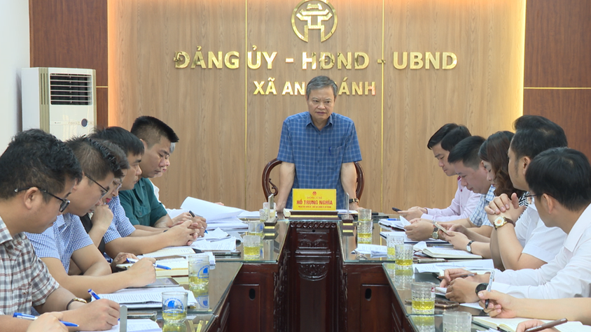 UBND xã An Khánh giao ban các công việc đã thực hiện sau sắp xếp mô hình chính quyền địa phương 2 cấp