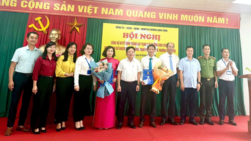 CÔNG BỐ QUYẾT ĐỊNH THÀNH LẬP TRẠM Y TẾ MỚI VÀ CÁC CHỨC DANH LÃNH ĐẠO TRẠM Y TẾ PHƯỜNG ĐỊNH CÔNG