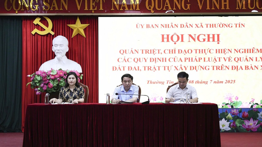 UBND xã Thường Tín quán triệt chỉ đạo thực hiện nghiêm các quy định về quản lí đất đai