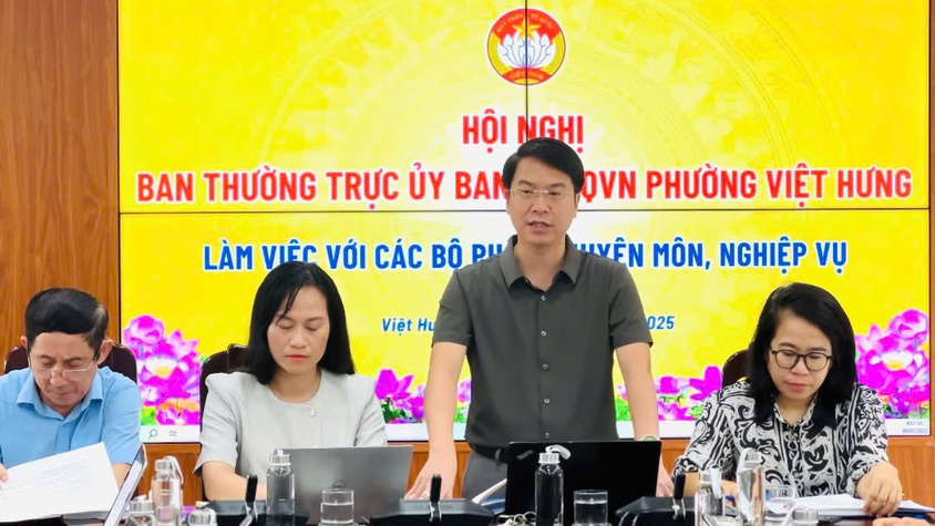 Hội nghị Ban thường trực UBMTTQ Việt Nam phường Việt Hưng làm việc với Thường trực các tổ chức chính trị xã hội và các bộ phận chuyên môn, nghiệp vụ