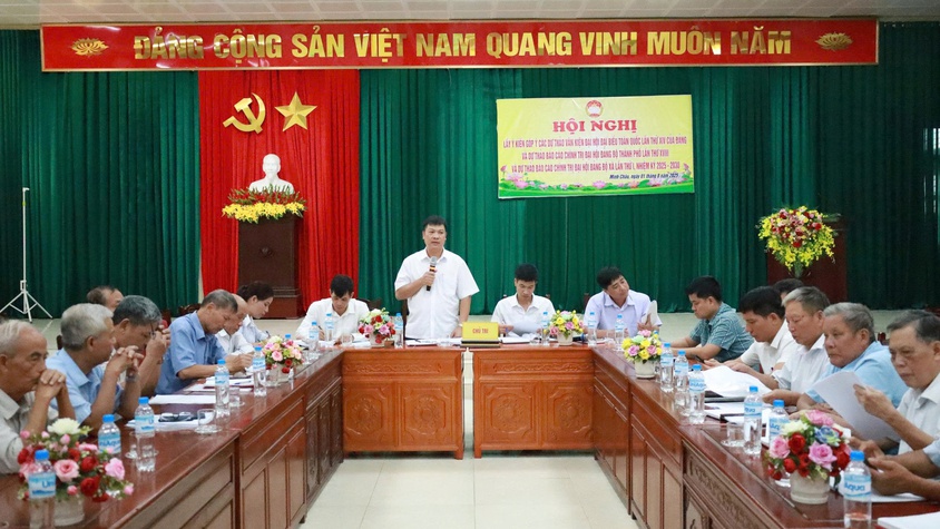 Ủy ban MTTQ Việt Nam xã Minh Châu tổ chức hội nghị lấy ý kiến góp ý vào các dự thảo văn kiện Đại hội Đảng các cấp