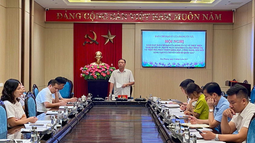 Ban chỉ đạo 57 “Về đột phát phát triển khoa học công nghệ, đổi mới sáng tạo và chuyển đổi số” xã Đan Phượng họp phiên thứ nhất.