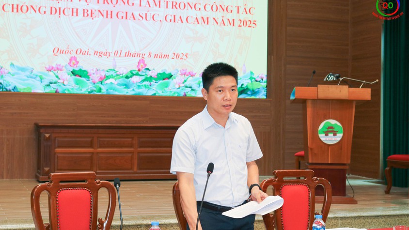 Xã Quốc Oai triển khai nhiệm vụ trọng tâm trong công tác phòng, chống dịch bệnh gia súc, gia cầm năm 2025