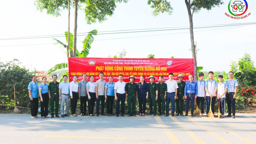 QUỐC OAI ĐỒNG LOẠT RA QUÂN TỔNG VỆ SINH MÔI TRƯỜNG, TRỒNG HOA – CÂY XANH HƯỞNG ỨNG PHONG TRÀO “SÁNG – XANH – SẠCH – ĐẸP”