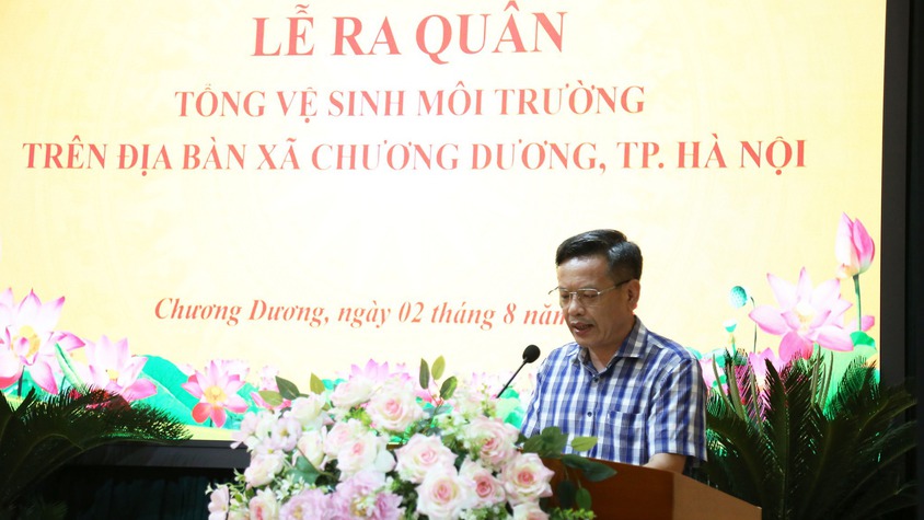 Xã Chương Dương ra quân tổng vệ sinh môi trường,
 tạo cảnh quan xanh- sạch - đẹp
