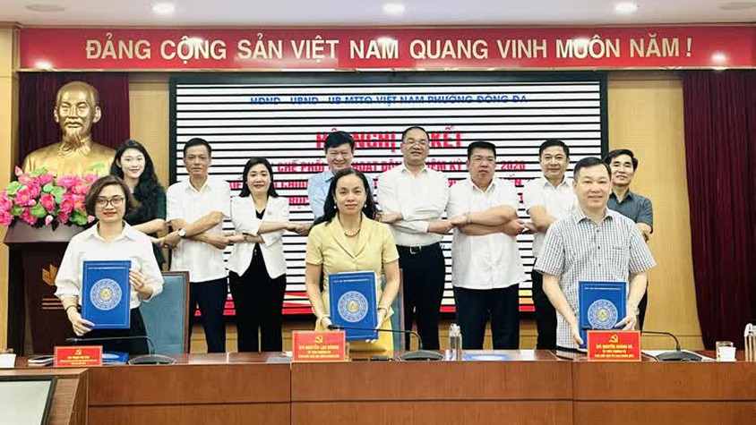 Ba cơ quan phường Đống Đa ký quy chế phối hợp trong giai đoạn mới