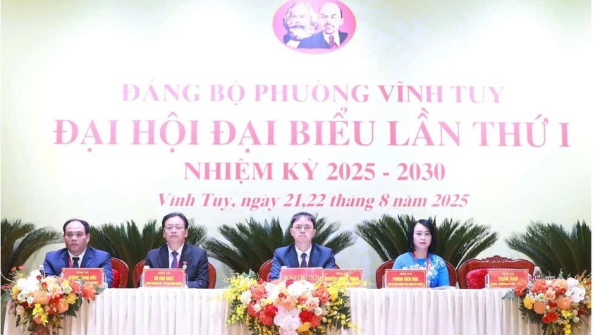239 đại biểu dự Đại hội đại biểu Đảng bộ phường Vĩnh Tuy lần thứ I, nhiệm kỳ 2025-2030