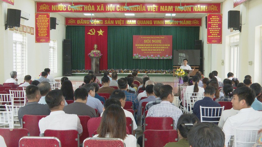 Xã Phúc Thịnh tổ chức Hội nghị phổ biến Luật Đất đai 2024 và các Nghị định mới về phân quyền, phân cấp của chính quyền địa phương 02 cấp