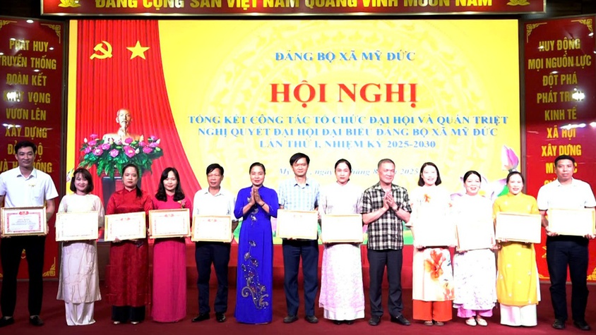 Đảng bộ xã Mỹ Đức tổng kết công tác tổ chức Đại hội và quán triệt Nghị quyết Đại hội đại biểu Đảng bộ xã khóa I