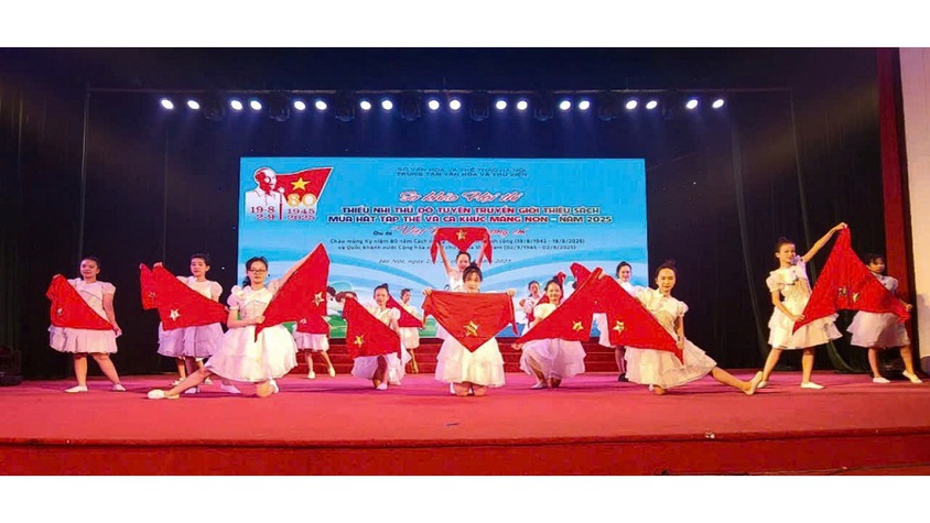 Thiếu nhi phường Phương Liệt tham gia sôi nổi tại Vòng sơ khảo Hội thi tuyên truyền giới thiệu sách, Múa hát tập thể và Ca khúc măng non năm 2025