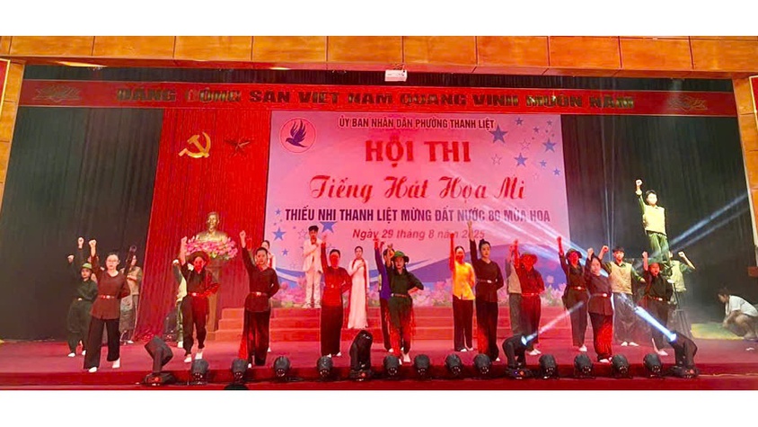 Phường Thanh Liệt: Hội thi “Tiếng hát Họa mi” với chủ đề Thiếu nhi Thanh Liệt mừng đất nước 80 mùa hoa