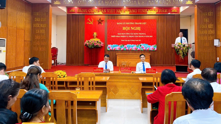 Đảng ủy phường Thanh Liệt tổ chức Hội nghị giao ban công tác Đảng tháng 8, triển khai nhiệm vụ trọng tâm tháng 9/2025