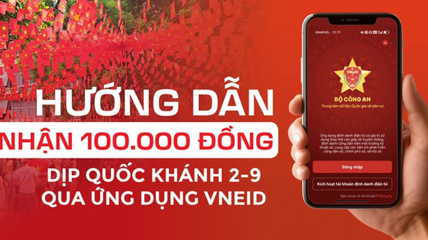 Hướng dẫn NHẬN QUÀ TẾT ĐỘC LẬP - QUỐC KHÁNH 2/9/2025 qua tài khoản ngân hàng và VNeID