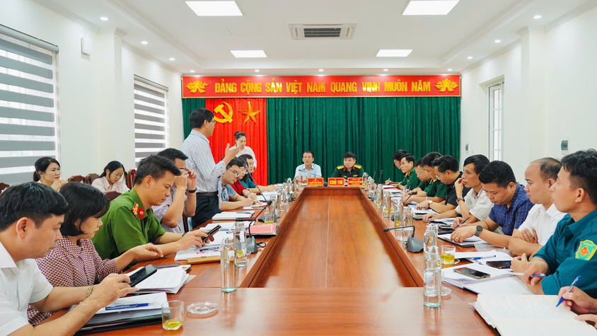 Hội nghị phối hợp hiệp đồng thực hiện nhiệm vụ quân sự - quốc phòng tại xã Yên Lãng