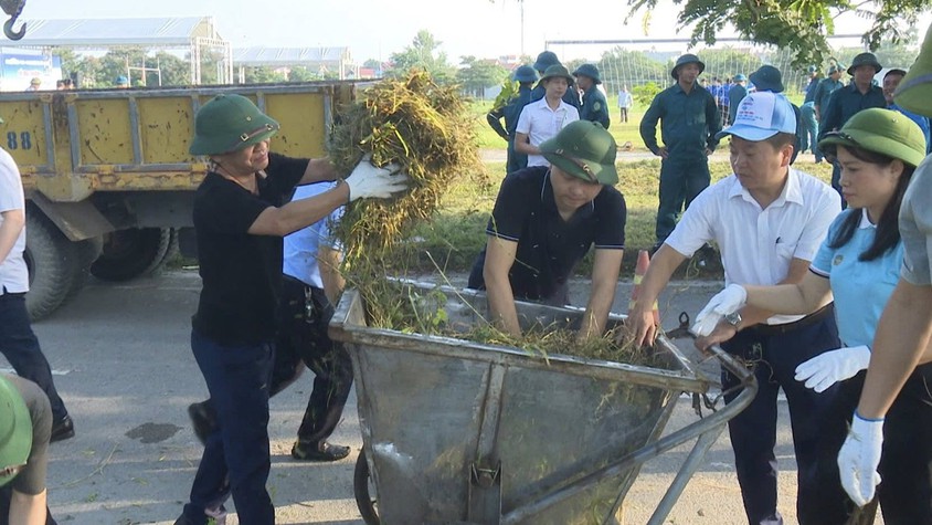 SÓC SƠN PHÁT ĐỘNG PHONG TRÀO VỆ SINH MÔI TRƯỜNG “SÁNG, XANH, SẠCH, ĐẸP”.