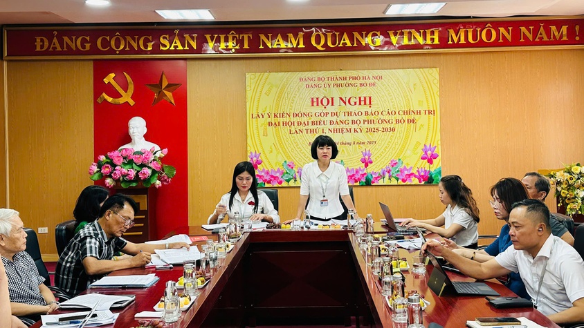 Phường Bồ Đề lấy ý kiến góp ý hoàn thiện Báo cáo chính trị Đại hội Đảng bộ phường