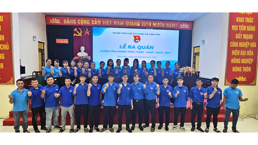 ĐOÀN THANH NIÊN XÃ DÂN HÒA RA QUÂN HƯỞNG ỨNG PHONG TRÀO “SÁNG – XANH – SẠCH – ĐẸP”: LAN TỎA Ý THỨC VÌ MỘT MÔI TRƯỜNG XANH