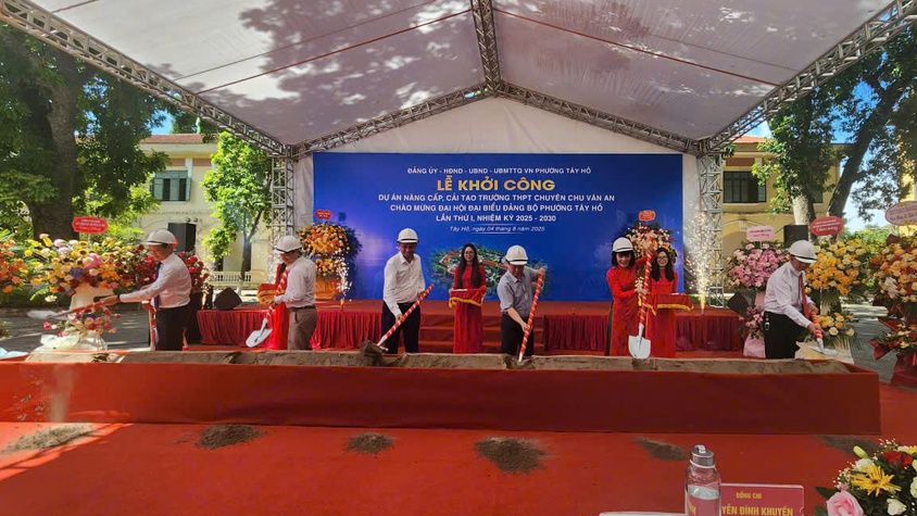 Khởi công dự án cải tạo, nâng cấp trường THPT Chu Văn An chào mừng Đại hội Đảng bộ phường Tây Hồ