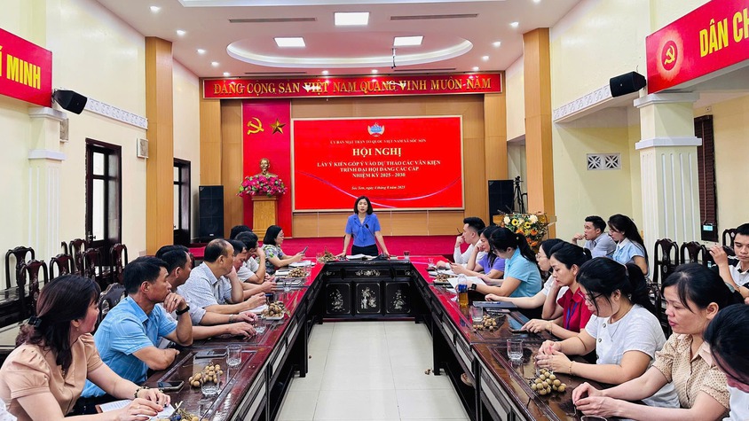 ỦY BAN MTTQ XÃ SÓC SƠN TÍCH CỰC THAM GIA GÓP Ý XÂY DỰNG DỰ THẢO VĂN KIỆN ĐẠI HỘI ĐẢNG CÁC CẤP