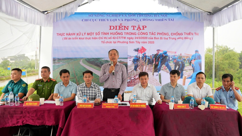 Diễn tập phòng, chống thiên tai trên địa bàn phường Sơn Tây