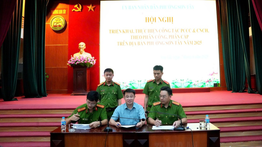 Sơn Tây tổ chức hội nghị triển khai công tác PCCC & CNCH theo phân công, phân cấp trên địa bàn phường