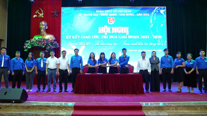 Ký kết giao ước thi đua giữa Đoàn Thanh niên xã Thanh Oai – Tam Hưng – Bình Minh – Dân Hòa