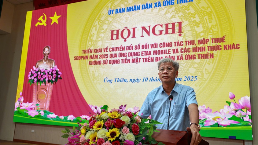 Xã Ứng Thiên triển khai kế hoạch chuyển đổi số trong công tác thu, nộp thuế sử dụng đất phi nông nghiệp năm 2025