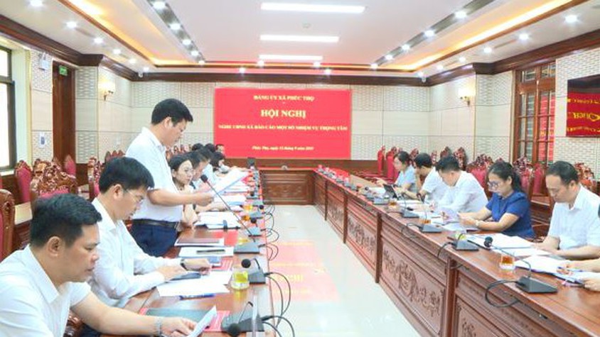 Thường trực Đảng uỷ xã Phúc Thọ làm việc với UBND xã về kết quả tổ chức Lễ khai giảng năm học mới và thực hiện nội dung chỉ đạo tại cuộc giám sát các trường thuộc xã Thọ Lộc (cũ)