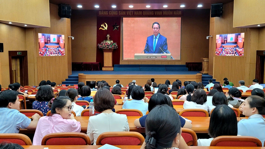 Phường Thanh Xuân tổ chức tiếp sóng Hội nghị toàn quốc quán triệt và triển khai 04 Nghị quyết quan trọng của Bộ Chính trị