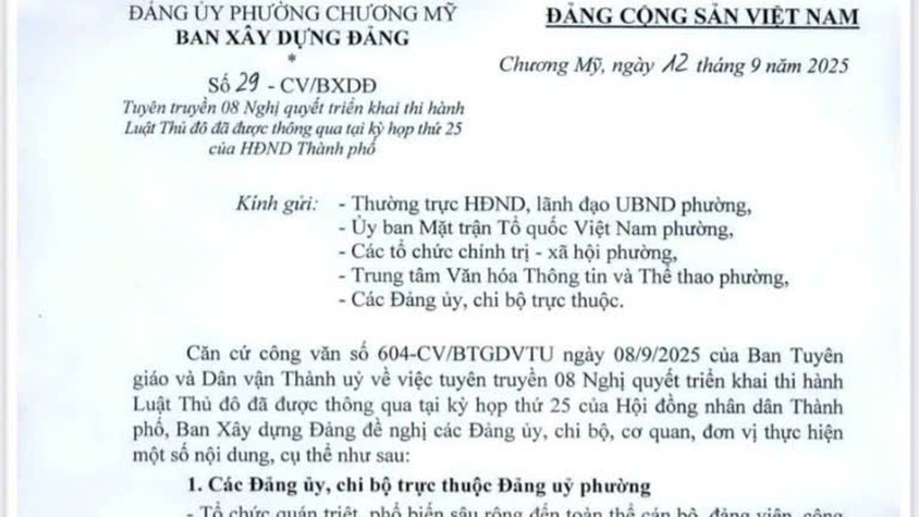 08 Nghị quyết triển khai thi hành Luật thủ đô đã được thông qua tại kỳ họp thứ 25 của Hội đồng nhân dân thành phố