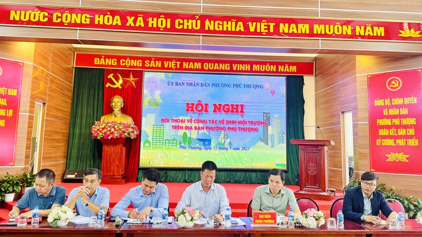 PHƯỜNG PHÚ THƯỢNG TỔ CHỨC HỘI NGHỊ ĐỐI THOẠI VỀ CÔNG TÁC VỆ SINH MÔI TRƯỜNG