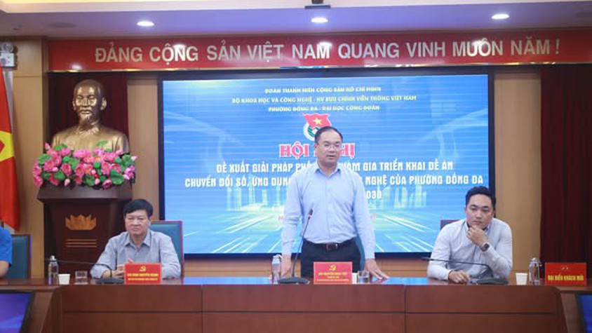 Đoàn Thanh niên Bộ Khoa học Công nghệ, HV Bưu chính viễn thông VN, trường ĐH Công đoàn tham gia đóng góp Đề án Chuyển đổi số, ứng dụng khoa học công nghệ phường Đống Đa giai đoạn 2025 - 2030 và ký kết chương trình phối hợp Đoàn TN